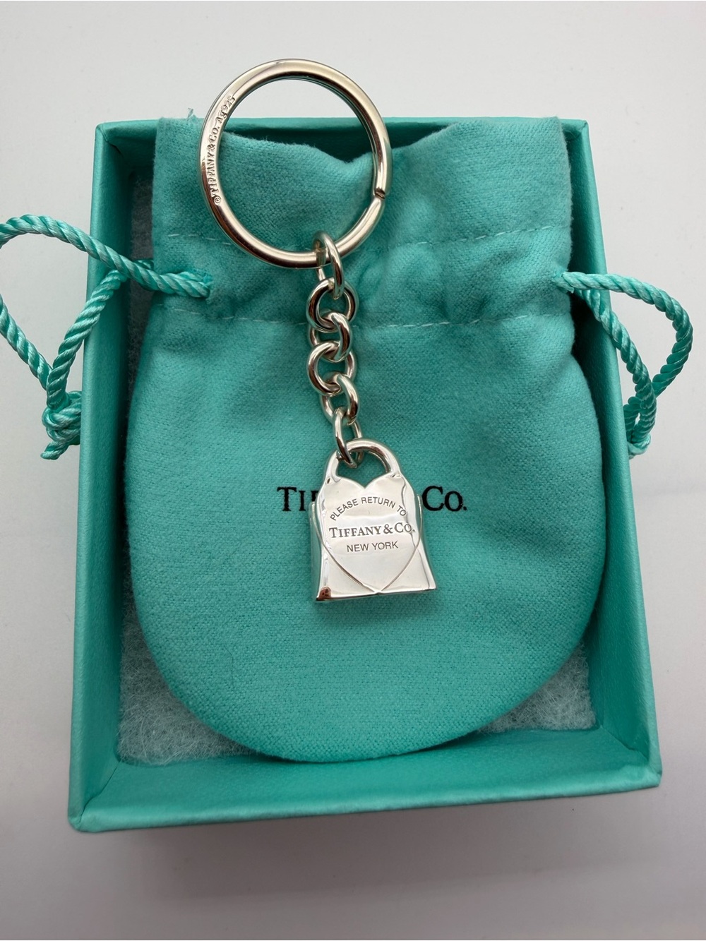 Tiffany & Co. new rtt purse keychain sterling silver